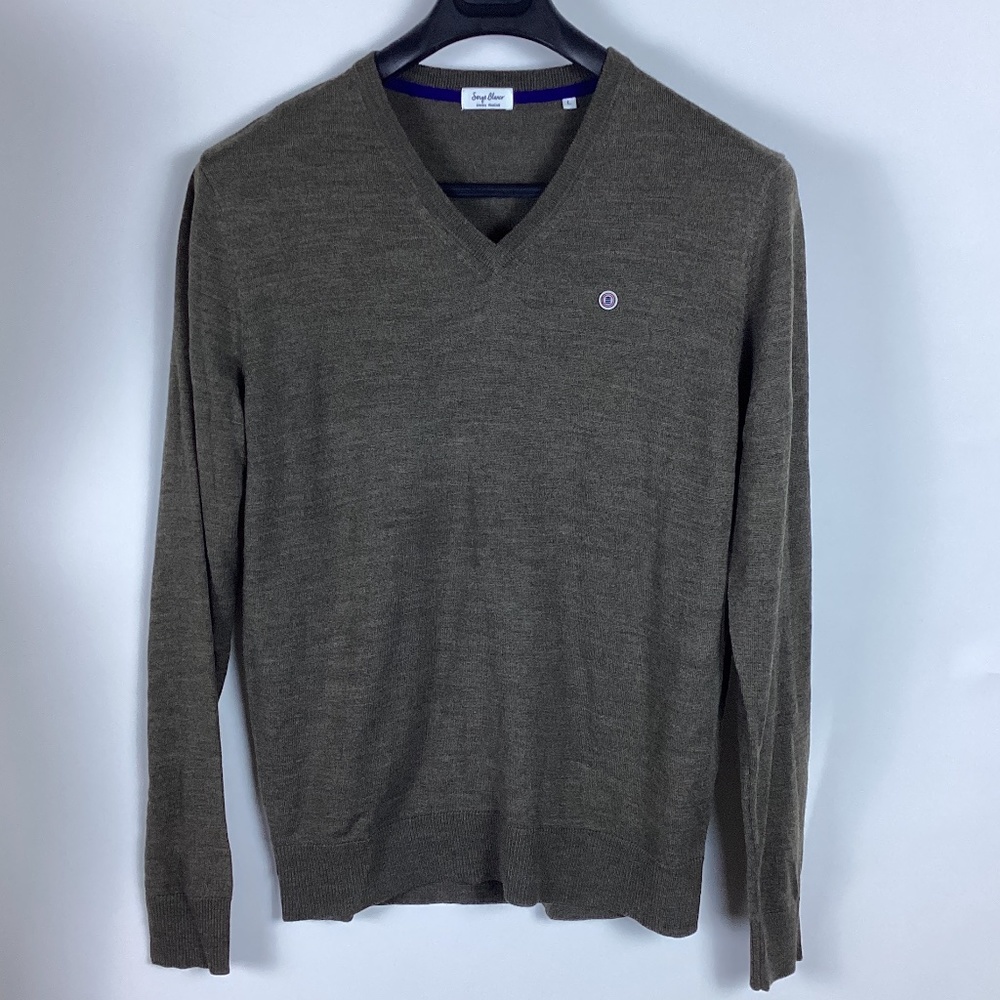 SERGE BLANCO light weight wool blend pullover brown sweater L